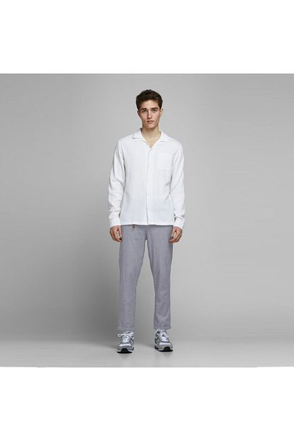 Jack Jones Erkek Gri Ace Linen Pantolon 12173038 Lbe Trendyol