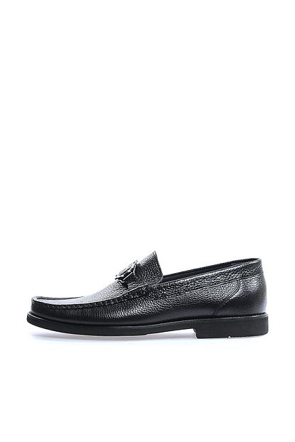 Flower Hakiki Deri Siyah Floter Loafer Erkek Ayakkabi Trendyol