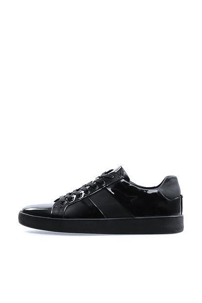 Flower Hakiki Deri Siyah Rugan Bagcikli Erkek Sneakers Trendyol