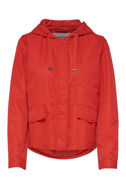 Only Kadin Kirmizi Kapusonlu Mevsimlik Ince Fermuarli Mont 15167946 Onlcelia Trendyol