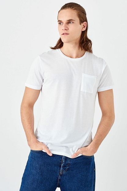 Mavi Erkek Cepli T Shirt Beyaz 065529 620 Trendyol