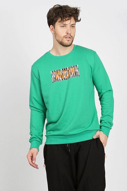 Shoppingdimoda Erkek Yesil Follow Baskili Sweet Trendyol