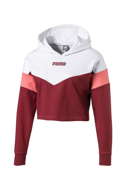 Puma Kids Colour Blocked Kisa Kesim Kiz Cocuk Sweatshirt Trendyol