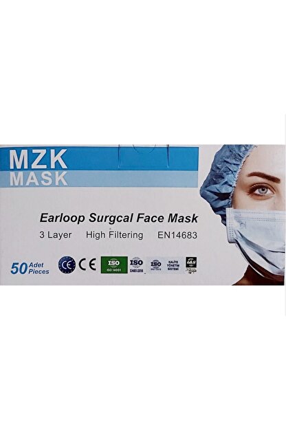 Mask Cerrahi 3 Katli Lastikli Burun Telli Dikisli E 50 Li Paket Trendyol