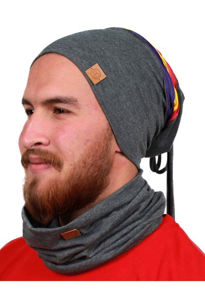 Butikgiz Erkek Fume Renkli Bere Boyunluk Trendyol