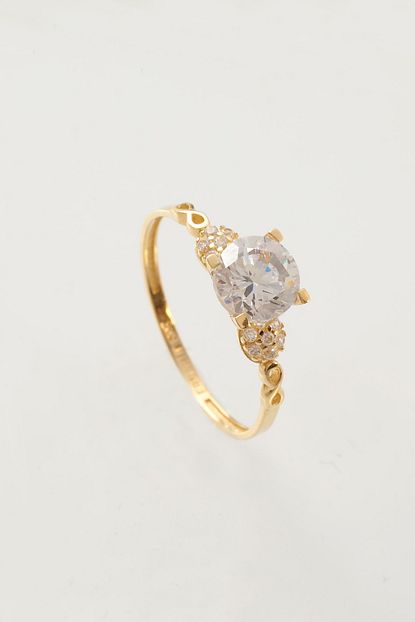 Madisson Gold Tek Tas Yuzuk 14 Ayar Altin Trendyol