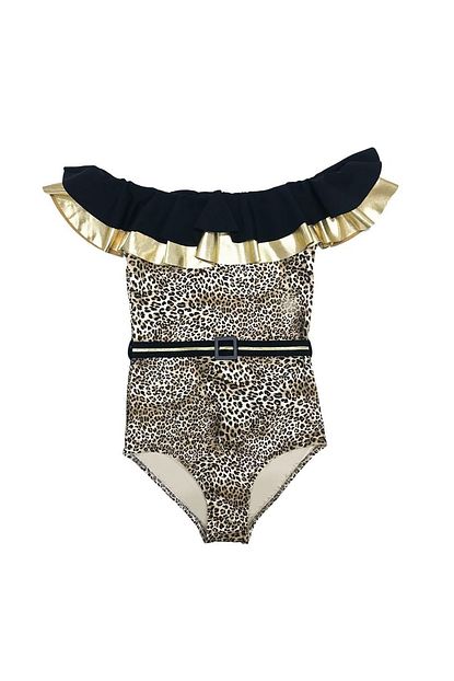 Lookme Kiz Cocuk Leopar Desenli Mayo Trendyol
