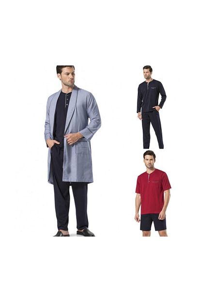 Pierre Cardin Pijama Erkek Damat Ceyizlik 5li Penye Robdosambr Pijama Takimi Trendyol