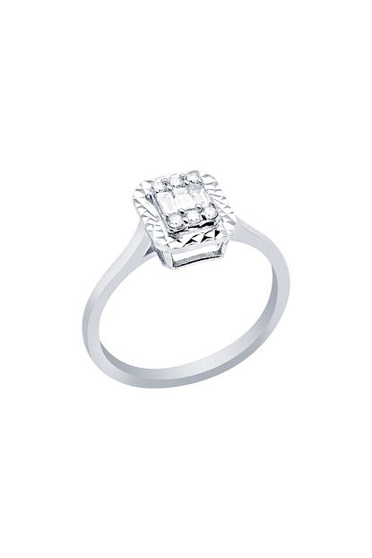 Diamond Line Gulaylar 0 19 Karat Pirlanta Baget Yuzuk Trendyol