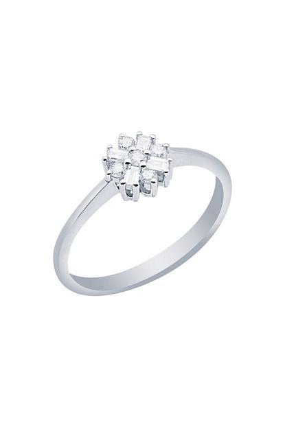 Diamond Line Gulaylar 0 17 Karat Pirlanta Baget Yuzuk Trendyol