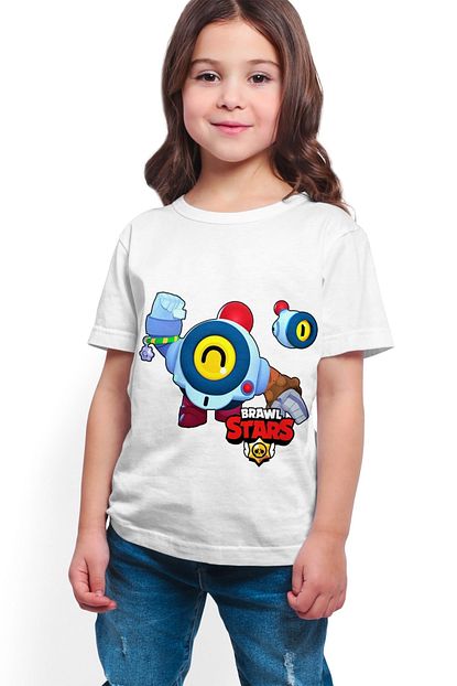 Acr Giyim Brawl Stars Nani Dijital Baskili Beyaz Unisex T Shirt K 01 Trendyol