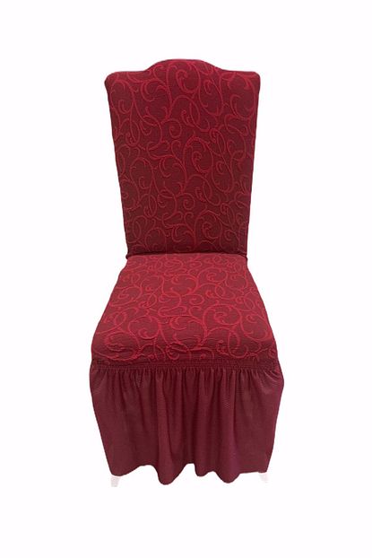 Arkur Home Jakarli Likrali Etekli Sandalye Kilifi 6 Adet Bordo Rengi Trendyol