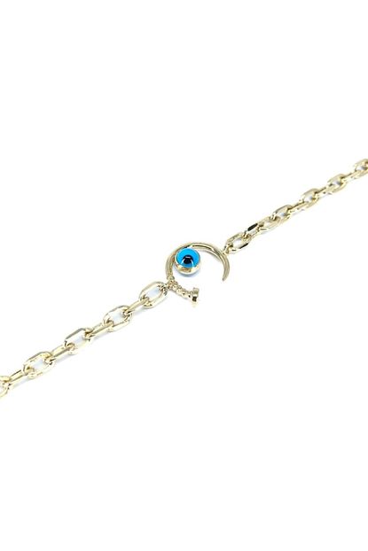 Usta Jewellery Italyan Zincirli Cartier Civi Nazar Gozlu Sari Altin Bileklik Trendyol