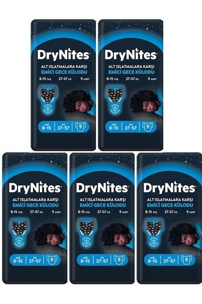 Huggies Drynites Erkek Emici Gece Kulodu 8 15 Yas 27 57 Kg 45 Adet Trendyol