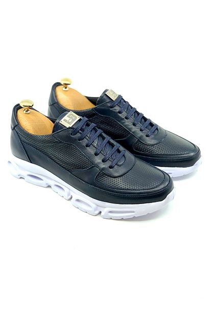 Tetri Erkek Lacivert Hakiki Deri Sneakers Ayakkabi Trendyol