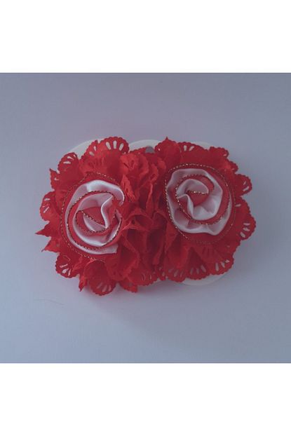 Fashion Jewellery Kiz Cocuk Kirmizi Cicekli Lastikli Sac Tokasi 2 Li Set Trendyol