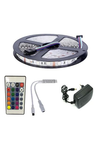 wellbox serit led rgb 24 tuslu kumandali 5050 smd 5 metre 3 cip tam set fiyati yorumlari trendyol