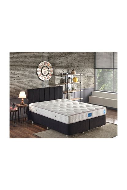 Niron Yatak Niron Juliette 150x200 Cm Cift Kisilik Luks Yatak Seti Siyah Kumas Baza Baslik Ve Yatak Takimi Trendyol