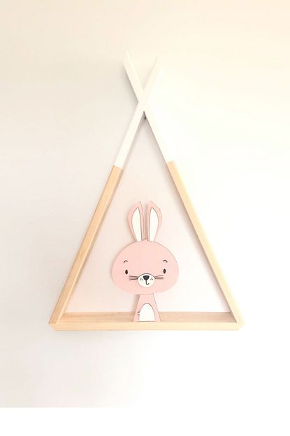 cello kids ahsap tavsan figurlu ucgen