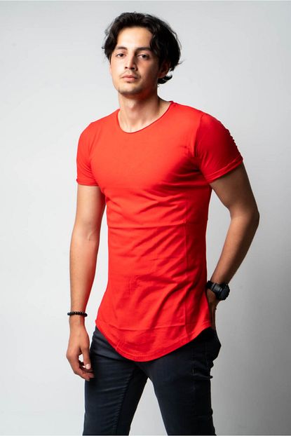 Cns Erkek Kirmizi Uzun Salas T Shirt Trendyol