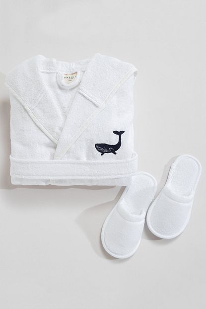 Basics By Chakra Balik Desenli Cocuk Bornoz Seti Beyaz Trendyol