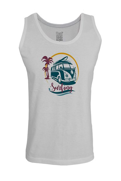 Raf Coll Erkek Vosvos Surfing Baskili Askili Beyaz T Shirt Trendyol