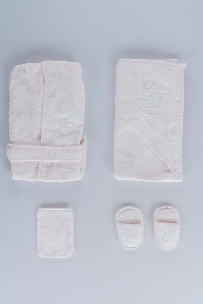 Bebitof Kiz Bebek Pembe Besli Set Bornoz 3294 Trendyol