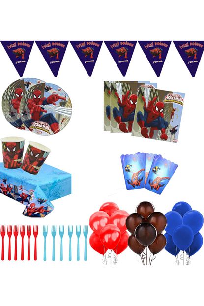 Bambapaw Spiderman 8 Kisilik Dogum Gunu Konsepti Orumcek Adam 8 Kisilik Parti Seti Trendyol