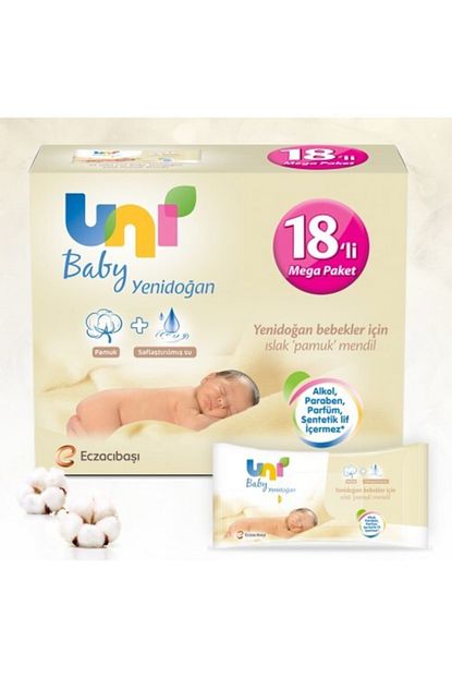 Uni Baby Yenidogan Islak Mendil 18 Li 720 Yaprak Trendyol