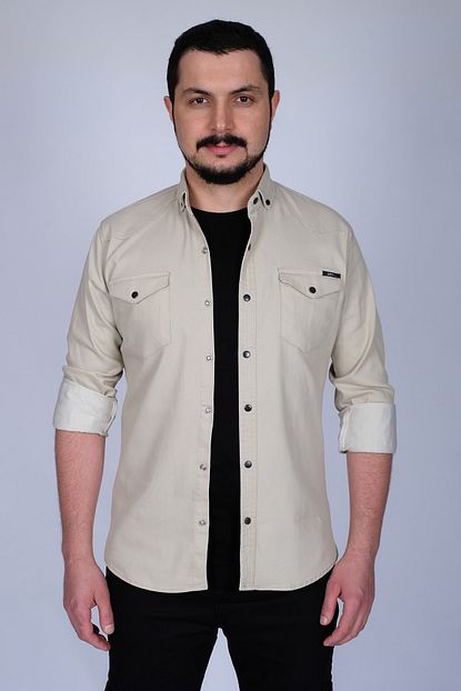 Bombe Erkek Tas Rengi Cift Cepli Citcitli Kot Gomlek 502tas Trendyol