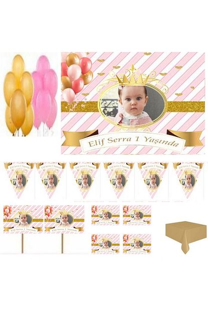 Hayaller Dukkani Altin Konsept Prenses Temali Dogum Gunu Susleme Ve Magnet Set 1 Yas Dogum Gunu Susleri Kiz Cocuk Trendyol