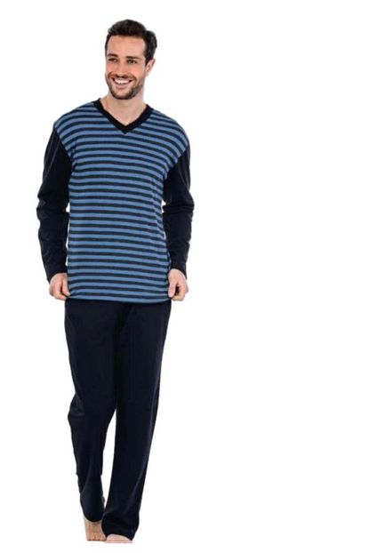 Gunes Erkek Lacivert Uzun Kol Mevsimlik Pijama Takimi 5136 Trendyol