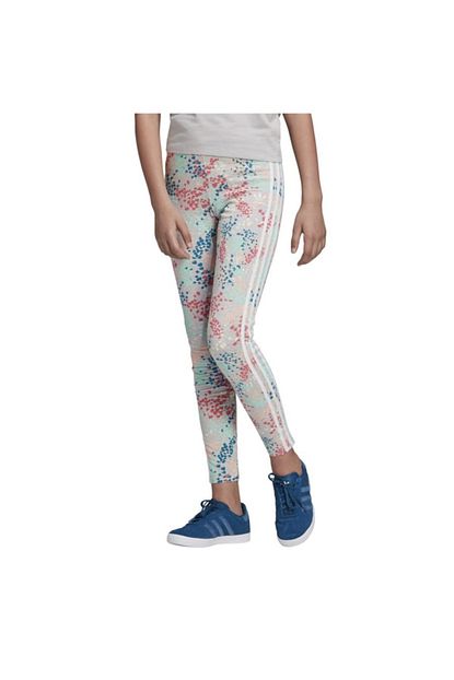 Adidas Cocuk Beyaz Cicekli Flw Leggings Tayt Trendyol