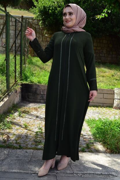 kolu dantelli tas islemeli anne modeli ferace haki