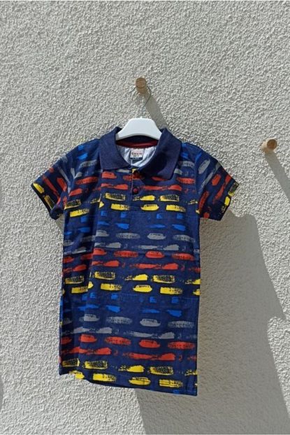 Nazar Erkek Cocuk Lacivert Renkli Yakali Tshirt Trendyol