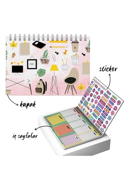 Woohoobox Spiralli Planlayici Ajanda Defter Pp Sert Kapakli Plans 51 Sticker Ekli Trendyol