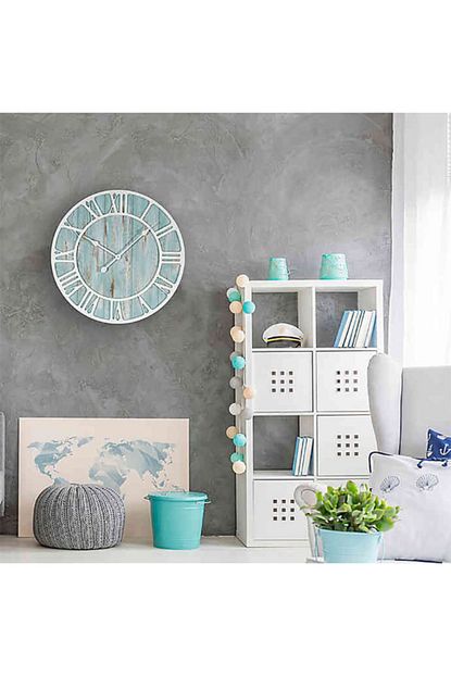 Epazzar Coastal Blue Duvar Saati 35 Cm Dekoratif Ahsap Trendyol