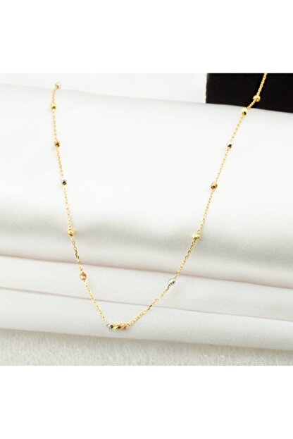 Altin Zincir Kolye Halka Kilitli Baliksirti Zincir Penna Jewels