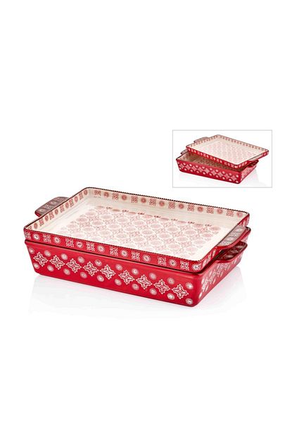 The Mia Kapakli Firin Kabi 40x25x6 Cm Kirmizi Trendyol