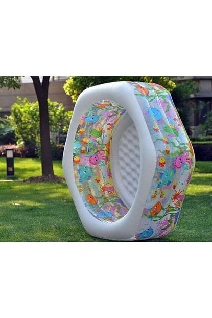 Intex Pompa Hediyeli Altigen Sisme Havuz 61cm 178m 191m Alti Sisme Tabanli Genis Ve Rahat Bahce Havuzu Trendyol