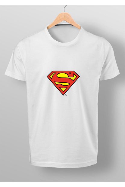By Okat Erkek Beyaz Super Kahraman Baskili T Shirt Trendyol