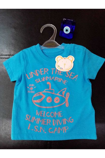Losan Erkek Bebek Mavi Baskili Kisa Kol T Shirt Trendyol