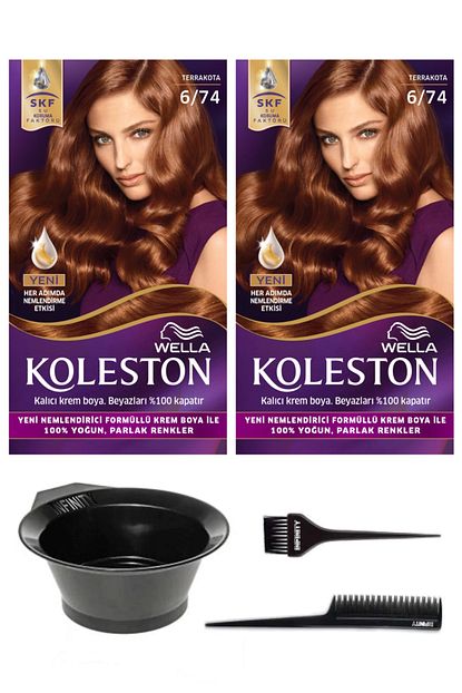 Wella 2 Li Koleston 6 74 Kit Boya Terrakota Ve Sac Boyama Seti Trendyol