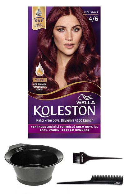 Wella Koleston 4 6 Kit Boya Kizil Viyole Ve Sac Boyama Seti Trendyol