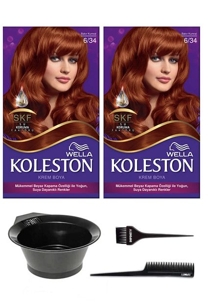 Wella 2 Li Koleston 6 34 Kit Boya Bakir Kumral Ve Sac Boyama Seti Fiyati Yorumlari Trendyol