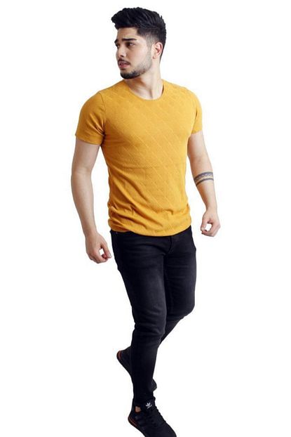 Stil Kombin Erkek Sari T Shirt Trendyol