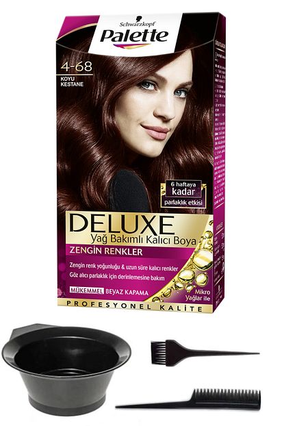 Schwarzkopf Hair Mascara Palette Deluxe 4 68 Koyu Kestane Sac Boyasi Ve Sac Boyama Seti Trendyol