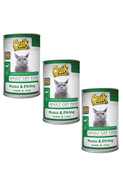 Quik Kuzu Etli Ve Pirincli Konserve Kedi Mamasi 415 Gr X 3 Adet Trendyol