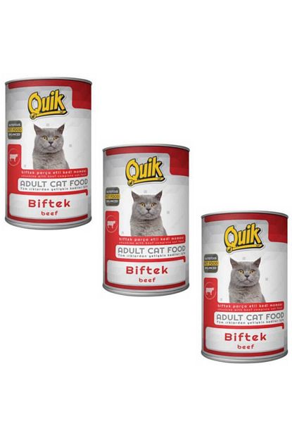 Quik Biftekli Konserve Kedi Mamasi 415 Gr X 3 Adet Trendyol