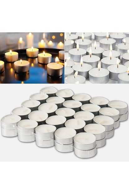 Leva House Levahouse Tealight Ikea Mum 4 Saat Yanma Garantili Beyaz 50 Li Paket Trendyol